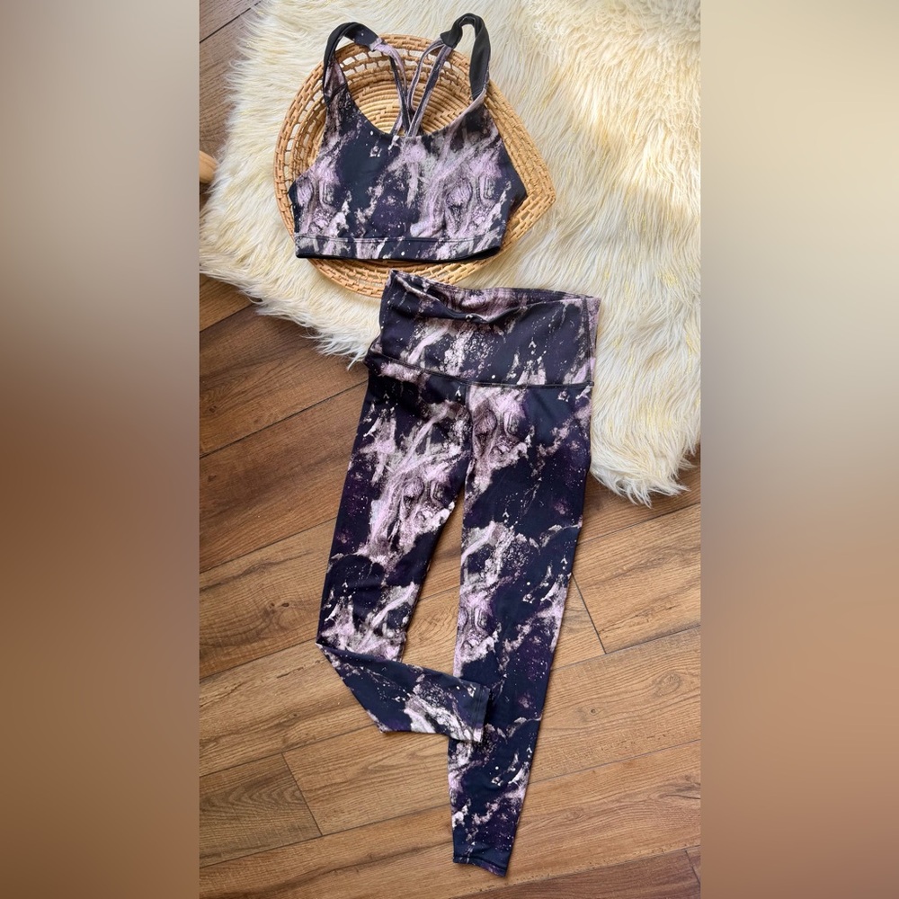 Old Navy Active Galaxy Powerpress High Rise Go-Dry Leggings Outfit Size Small